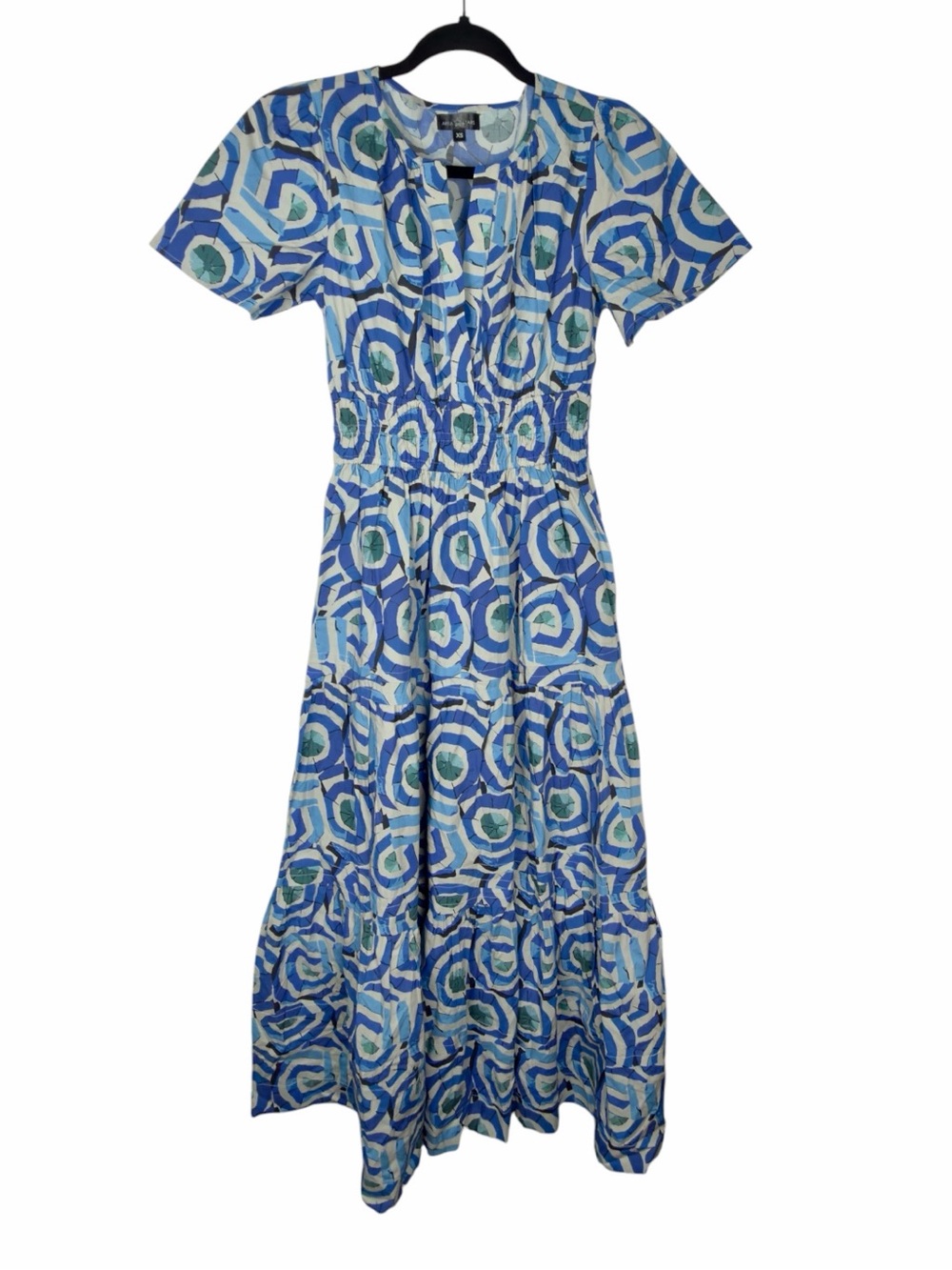 Area Stars NWOT Women’s “Hampton” Short Sleeve Tiered Midi Dress W/Pockets. XS. - Picture 7 of 16